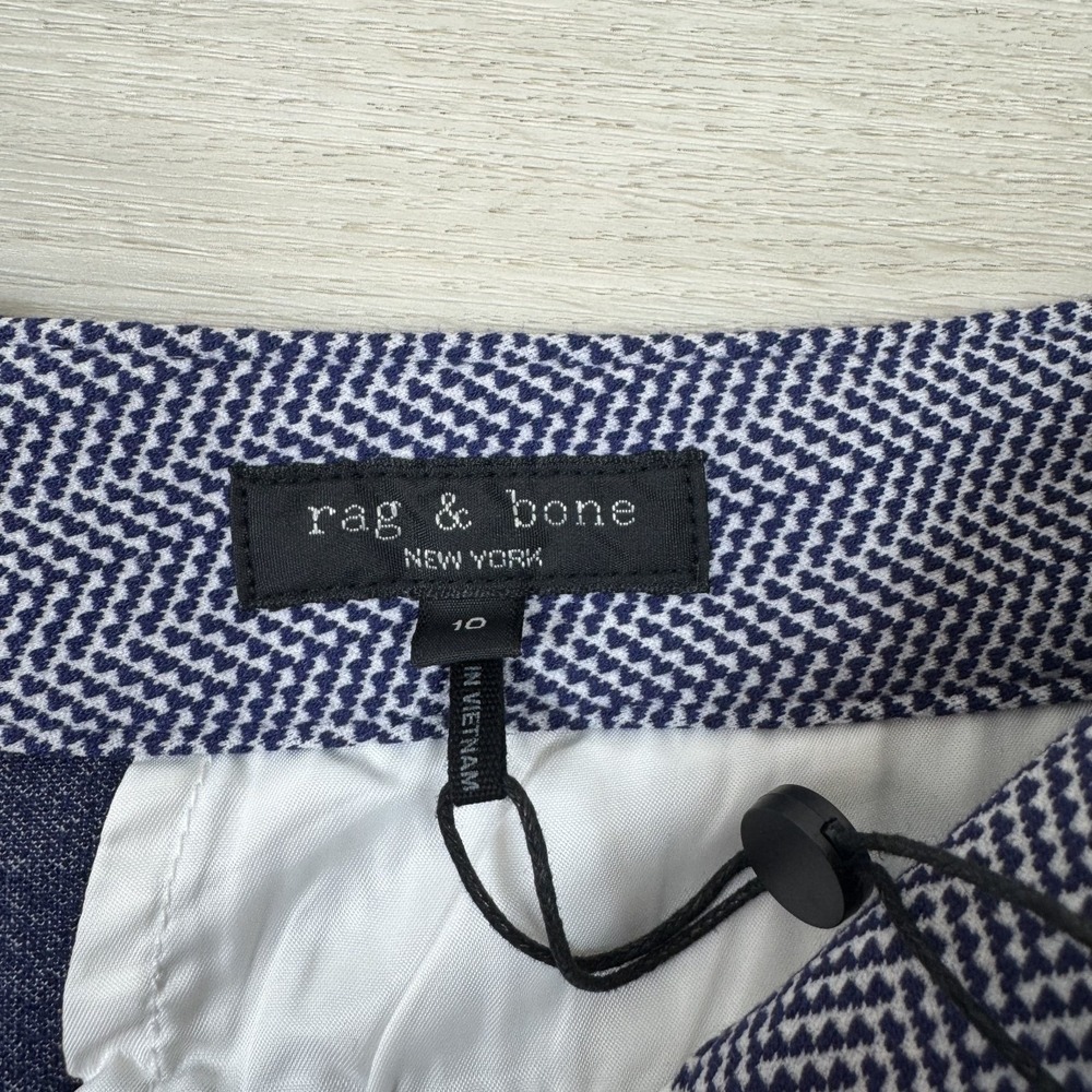 Rag & Bone Elvy Chevron Shorts Womens 10 Navy $298 - Picture 8 of 12